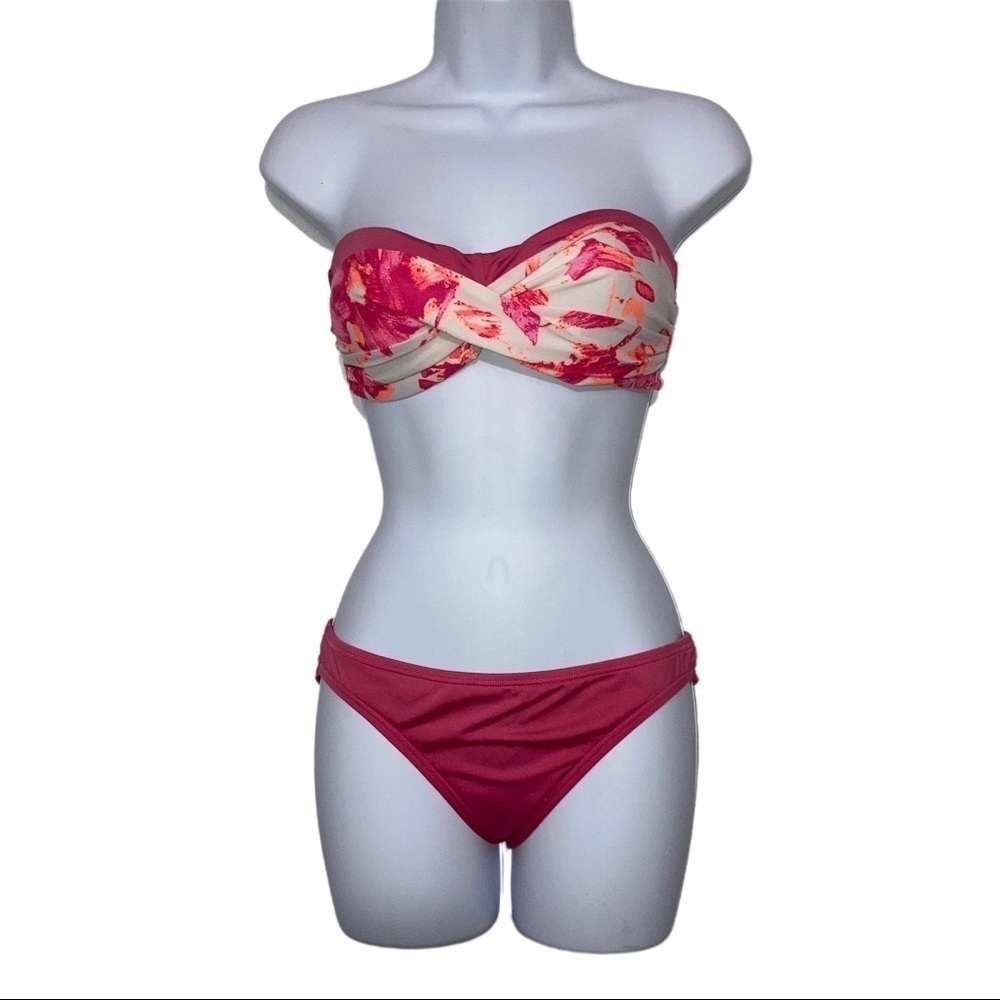 Carmen Marc Valvo 2pc Pink Bandeau Bikini Set XS *